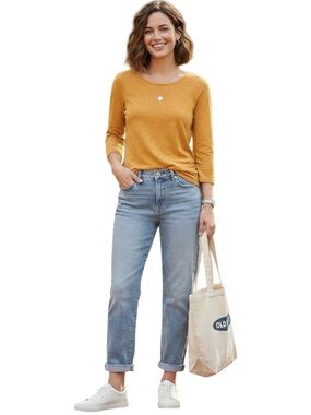 NWT OLD NAVY Twist Open Back Long Sleeve Shirt Mustard Yellow Small S